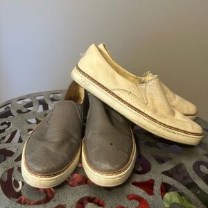 Ugg keile perforated leather slip ons.